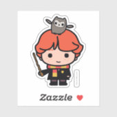 Cartoon Ron Weasley en Pigwidgeon Sticker (Vel)
