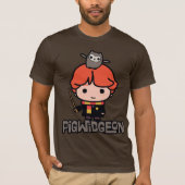 Cartoon Ron Weasley en Pigwidgeon T-shirt (Voorkant)
