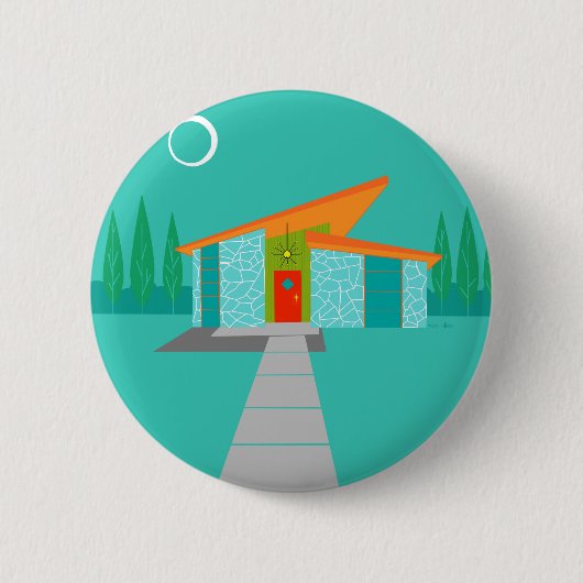Cartoon Ronde Button ruimtevaarttijdperk (Voorkant)