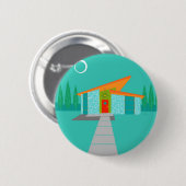 Cartoon Ronde Button ruimtevaarttijdperk (Voorkant /achterkant)