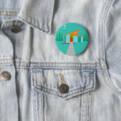 Cartoon Ronde Button ruimtevaarttijdperk (In situ)