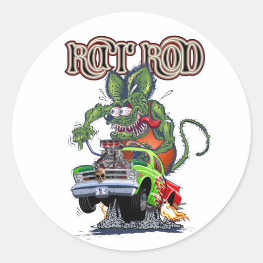 Cartoon Ronde Sticker (Voorkant)