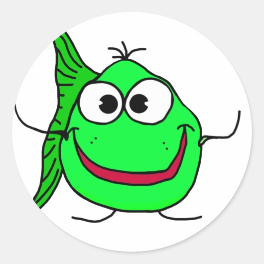Cartoon Ronde Sticker (Voorkant)