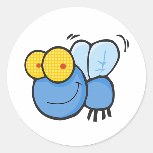 Cartoon Ronde Sticker (Voorkant)