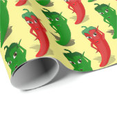 Cartoon rood en groen epper divas cadeaupapier (Rol Hoek)