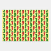 Cartoon rood en groen epper divas inpakpapier vel (Voorkant)