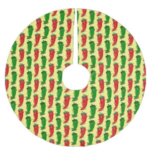 Cartoon rood en groen epper divas kerstboom rok