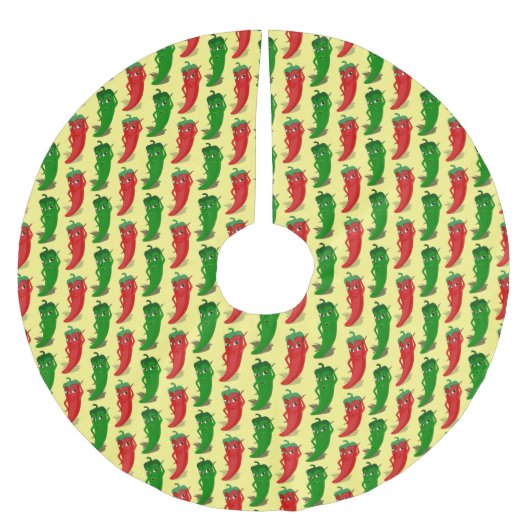 Cartoon rood en groen epper divas kerstboom rok (Voorkant)