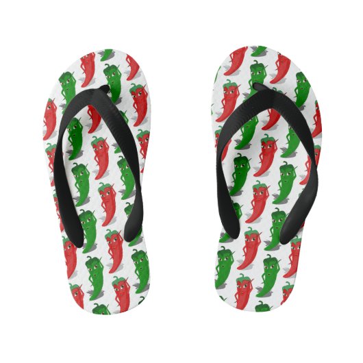 Cartoon rood en groen epper divas kinder teenslippers (Voetbed)
