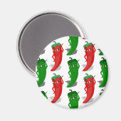 Cartoon rood en groen epper divas magneet (Voorkant / Achterkant)