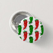 Cartoon rood en groen epper divas ronde button 3,2 cm (Voorkant /achterkant)