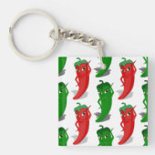 Cartoon rood en groen epper divas sleutelhanger (voorkant)