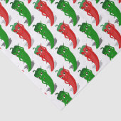 Cartoon rood en groen epper divas tissuepapier (Detail)