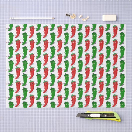 Cartoon rood en groen epper divas tissuepapier (Craft)