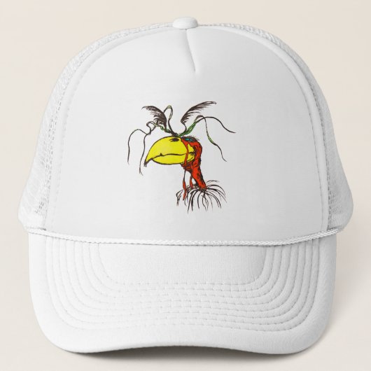 Cartoon Roodhals Vulture Bird Trucker Pet (Voorkant)