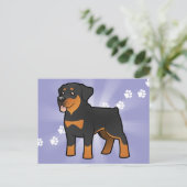 Cartoon Rottweiler Briefkaart (Staand voorkant)