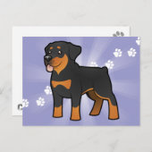 Cartoon Rottweiler Briefkaart (Voorkant / Achterkant)