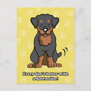 Cartoon Rottweiler Briefkaart