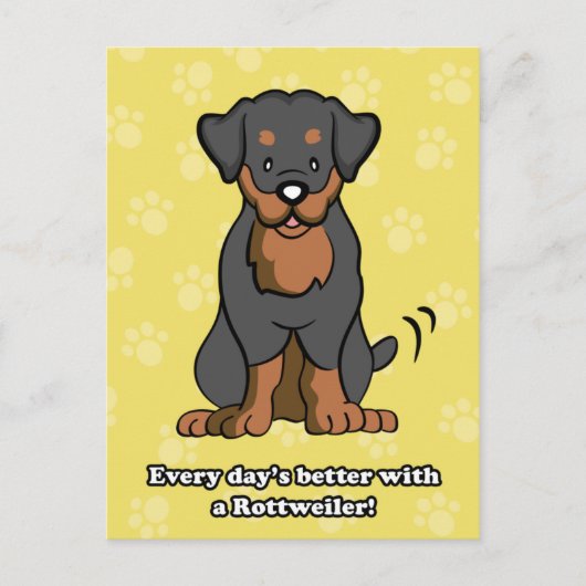 Cartoon Rottweiler-Briefkaart Briefkaart (Voorkant)