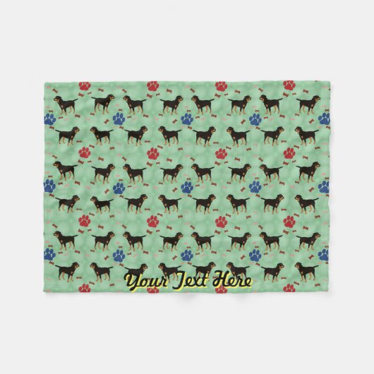 Cartoon Rottweiler Fleece Deken (Voorkant (Horizontaal))