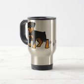 Cartoon Rottweiler Reisbeker (Voorkant links)