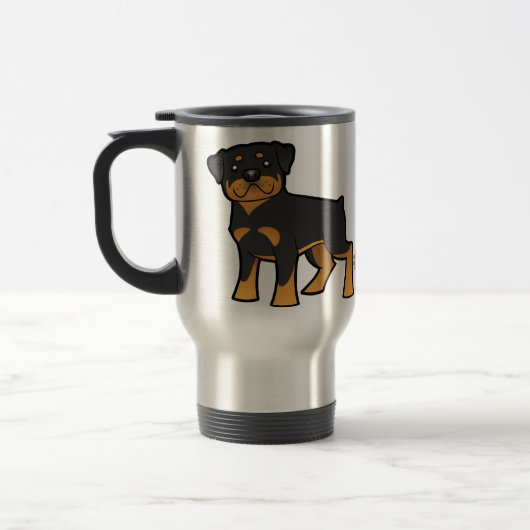 Cartoon Rottweiler Reisbeker (Links)