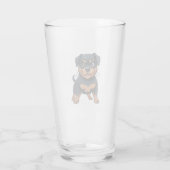 Cartoon Rottweiler Schattige stoer Glas (Achterkant)