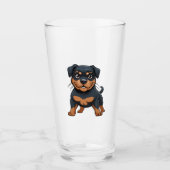 Cartoon Rottweiler Schattige stoer Glas (Voorkant)