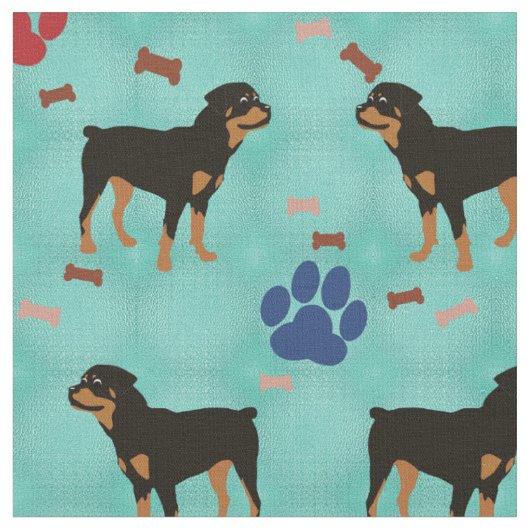 Cartoon Rottweiler Stof (Close Up)