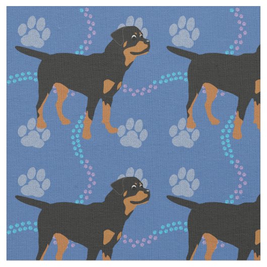 Cartoon Rottweiler Stof (Close Up)