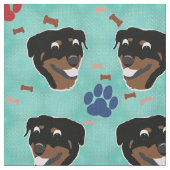 Cartoon Rottweiler Stof (Close Up)