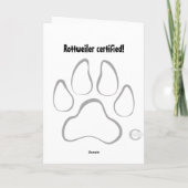 Cartoon rottweiler-verjaardagskaart kaart (Achterkant)