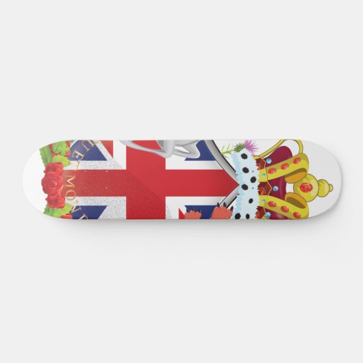 Cartoon Royal Throne Crest Persoonlijk Skateboard (Horizontaal)