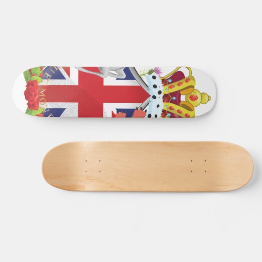 Cartoon Royal Throne Crest Persoonlijk Skateboard (Horizontaal)