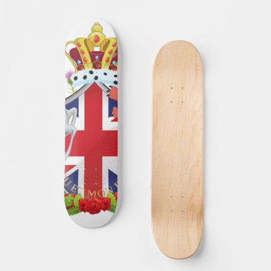 Cartoon Royal Throne Crest Persoonlijk Skateboard (Voorkant)