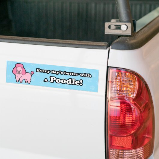 Cartoon Roze Bumpersticker (Op Truck)