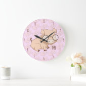 Cartoon Roze Chinees Jaar van de Varkens Grote Klok (Huis)