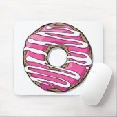 Cartoon Roze Donut met ijsvorming Muismat (Met muis)
