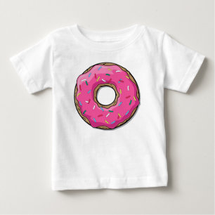 Cartoon roze donut met sprinken