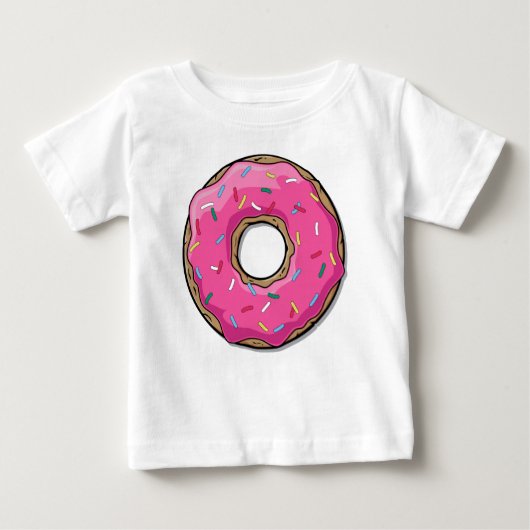Cartoon roze donut met sprinken (Voorkant)
