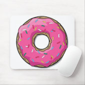 Cartoon roze donut met sprinken muismat (Met muis)