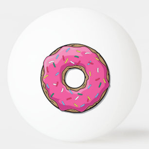 Cartoon roze donut met sprinken pingpongbal
