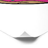 Cartoon roze donut met sprinken poster (Hoek)