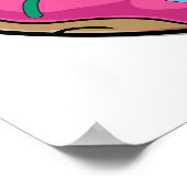 Cartoon roze donut met sprinken poster (Hoek)