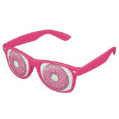 Cartoon roze donut met sprinken retro zonnebril (Gekanteld)
