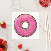 Cartoon roze donut met sprinken servetten (Insitu)
