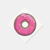 Cartoon roze donut met sprinken servetten (Hoek)