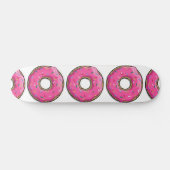 Cartoon roze donut met sprinken skateboard (Horizontaal)