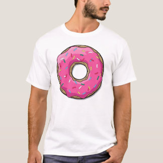 Cartoon roze donut met sprinken t-shirt