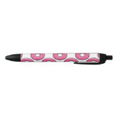 Cartoon roze donut met sprinken zwarte inkt pen (Bodem)
